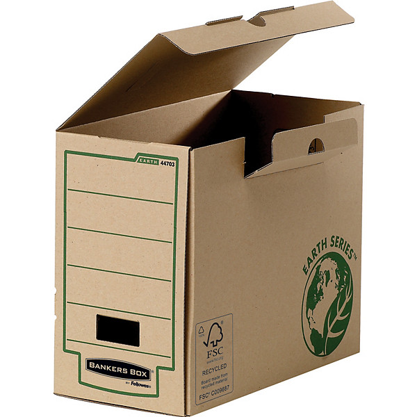 Bankers Box Boîte archives Earth Series en carton 100% recyclé certifié FSC - Dos 15 cm - Marron - Lot de 20