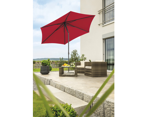 Schneider Sevilla tuinparasol, Ø 270 cm, rond, rood