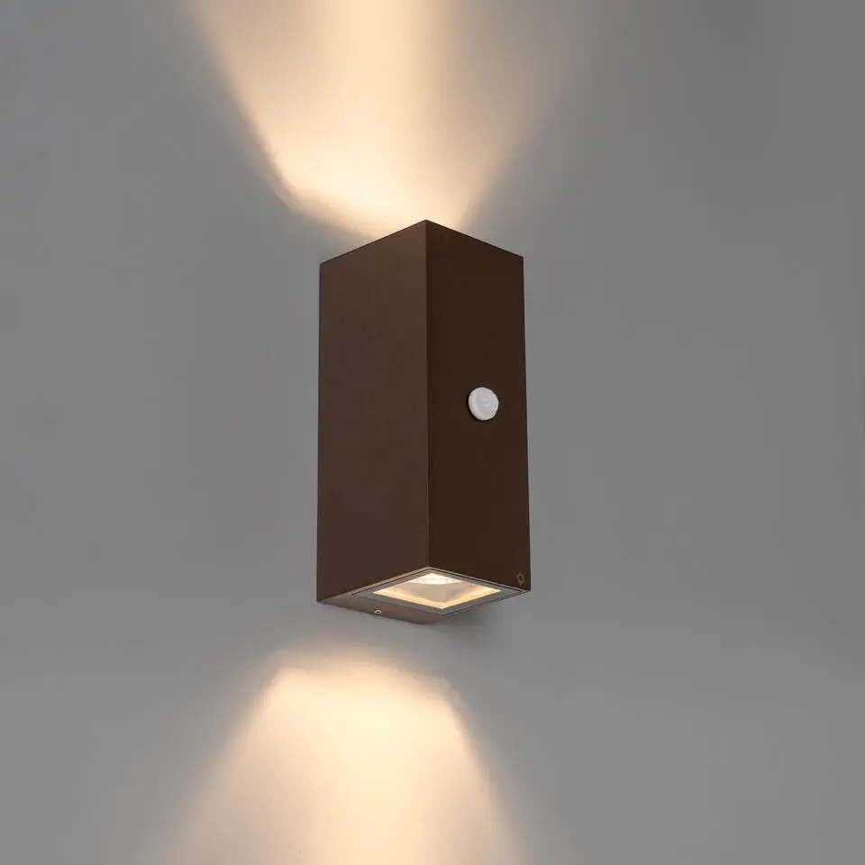 Qazqa buitenlampen met sensor baleno bronskleurig gu10