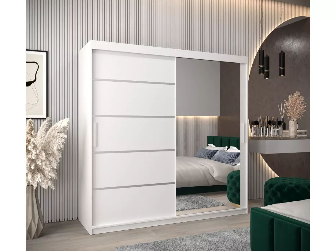 ARMOIRE VERONA 2 À PORTES COULISSANTES 200/200/62 2 Portes (Blanc/Blanc)