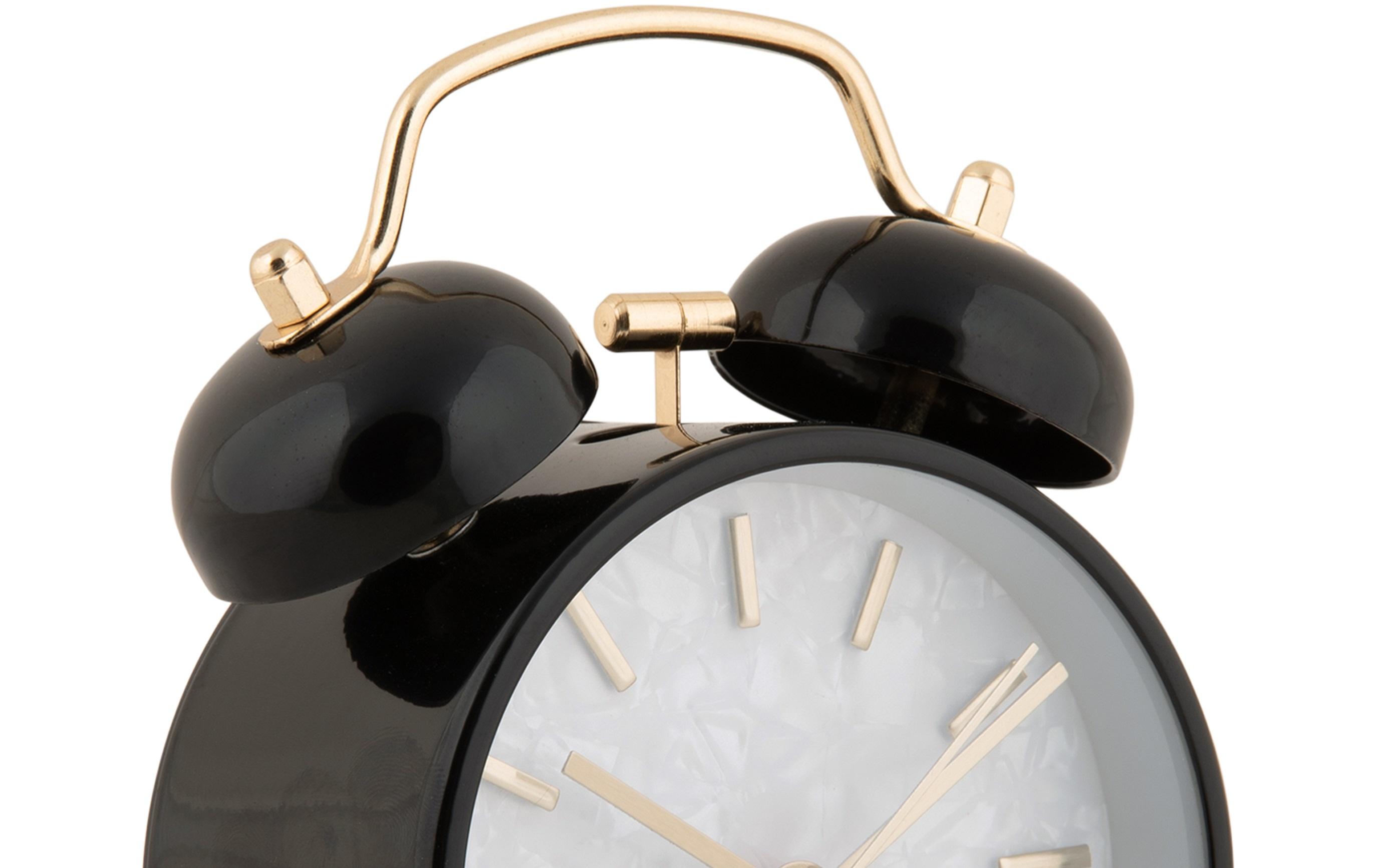 Klassischer Wecker Pearl Glow BlackWecker mit Doppelglocke