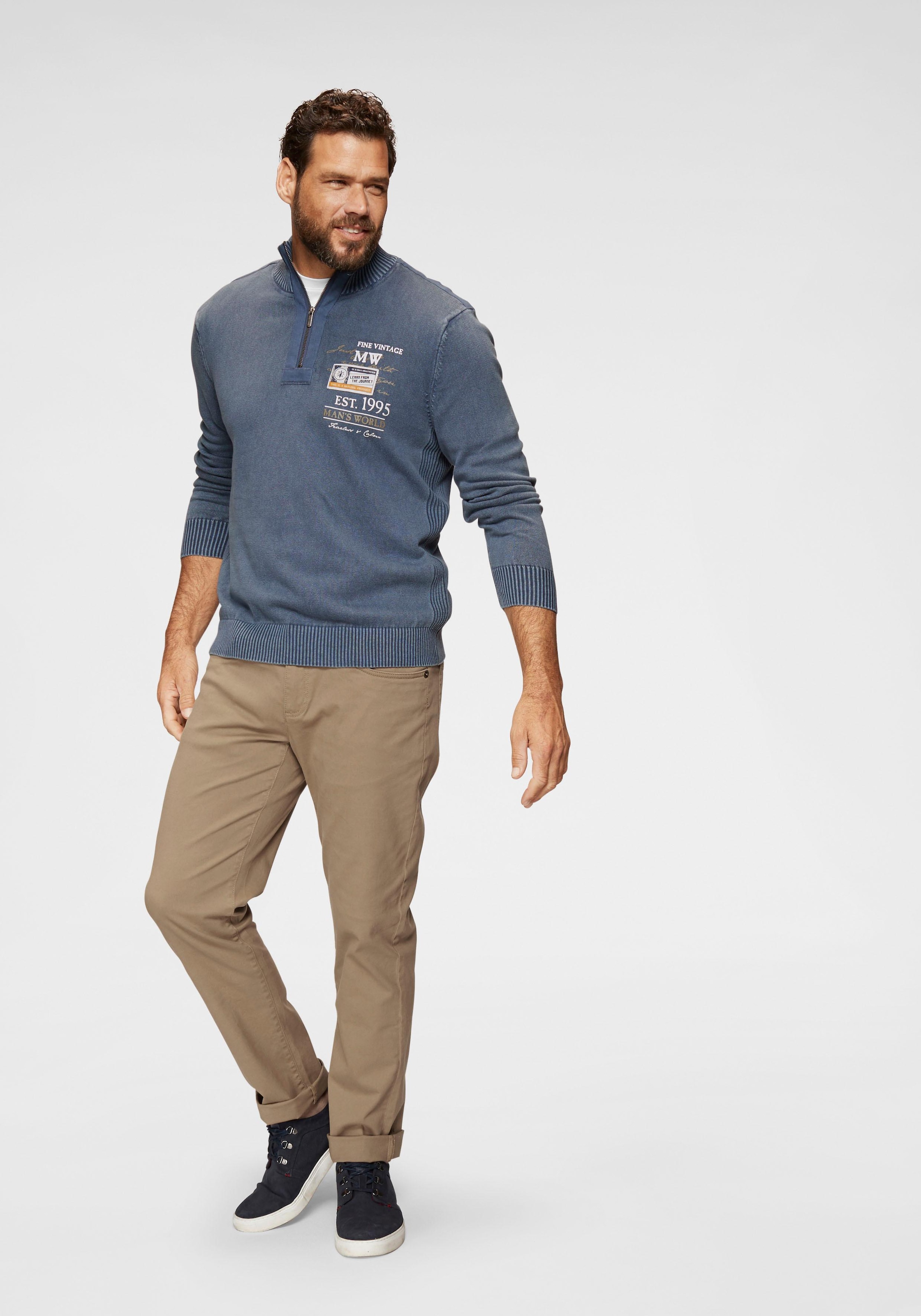Man's World Rundhalsshirt , Kurzarm,  Regular Fit,  unifarben,  Rundhals,  aus Baumwolle