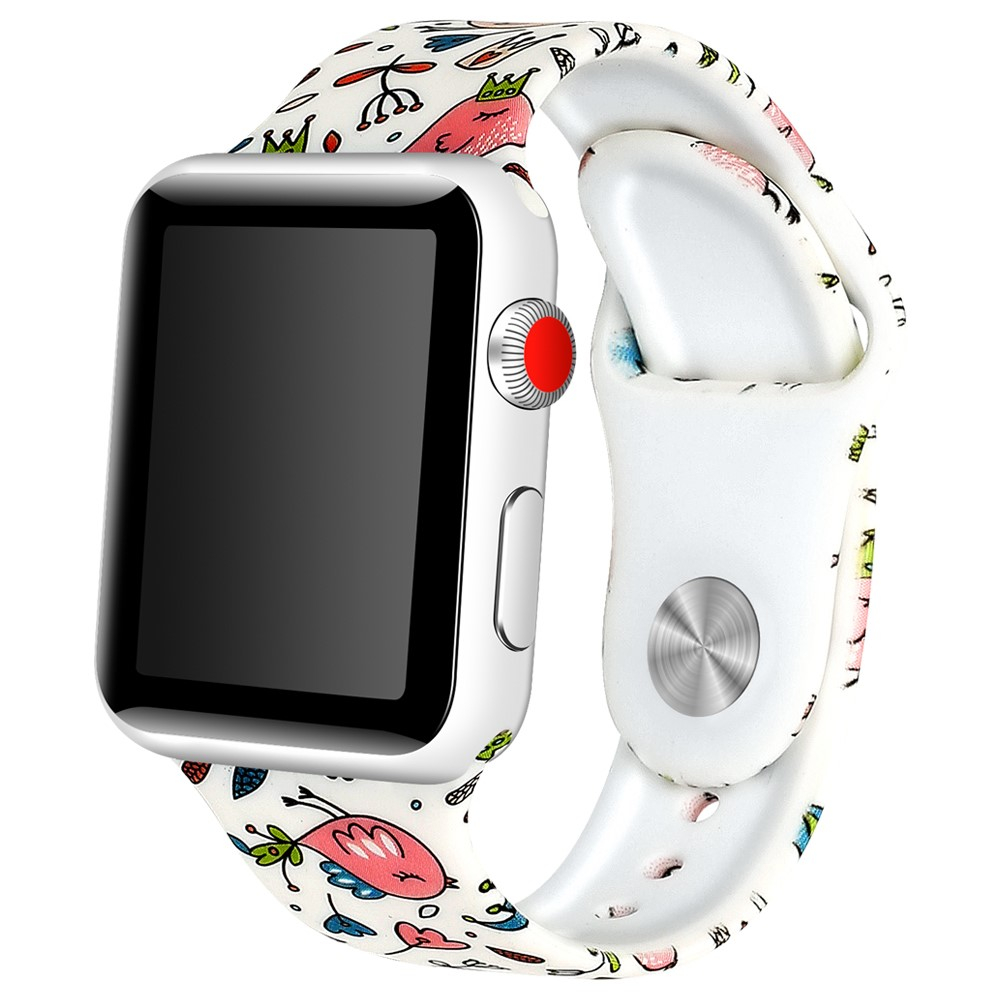 Apple Watch (49/46/45/44 mm) Silikon Sport Armband (Gelenkumfang 170 - 210mm) - Sweet Birds