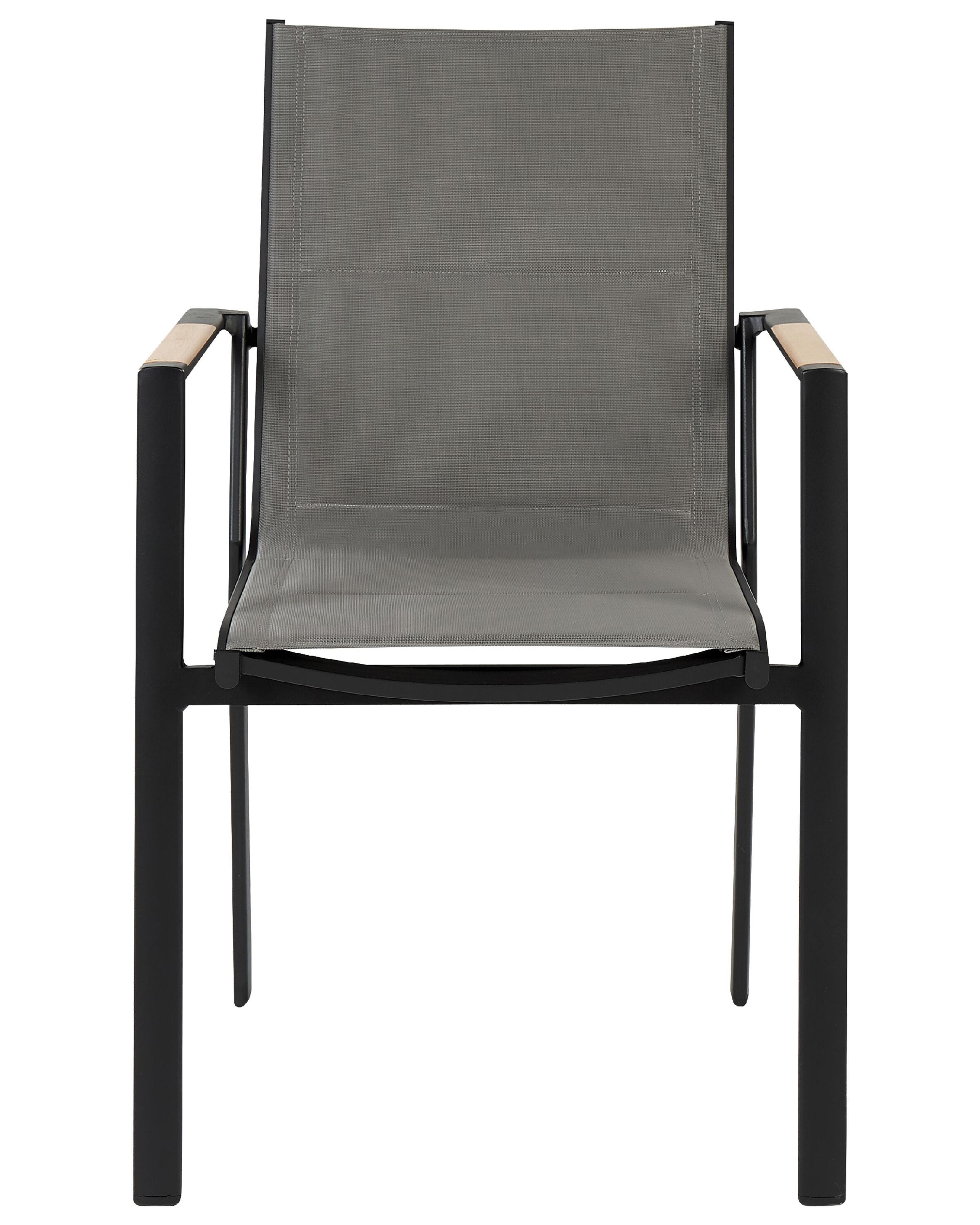 Set van 6 tuinstoelen BUSSETO Metaal Zwart