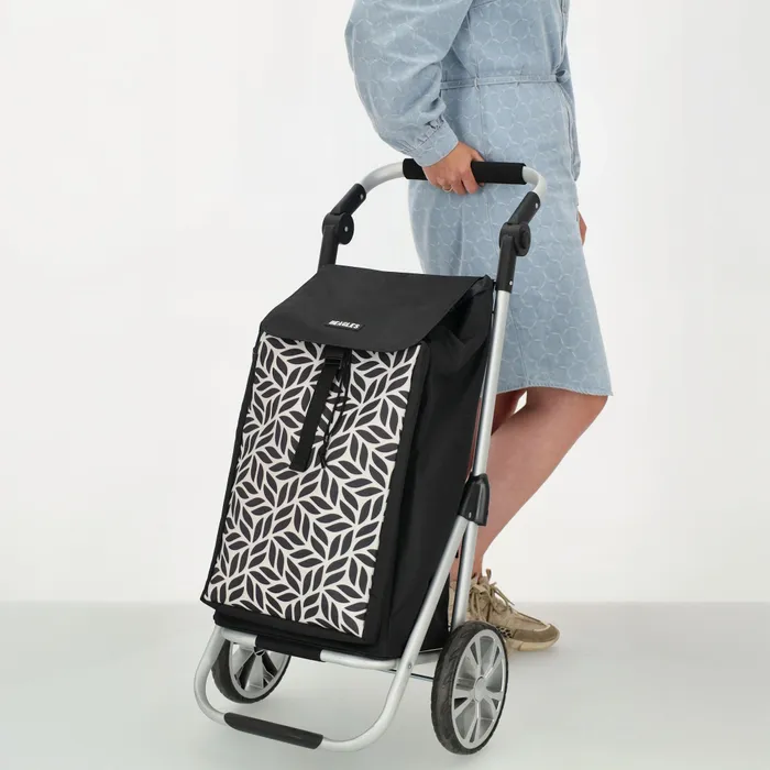 Beagles Alberic Boodschappen Trolley Zwart Witte Bloem