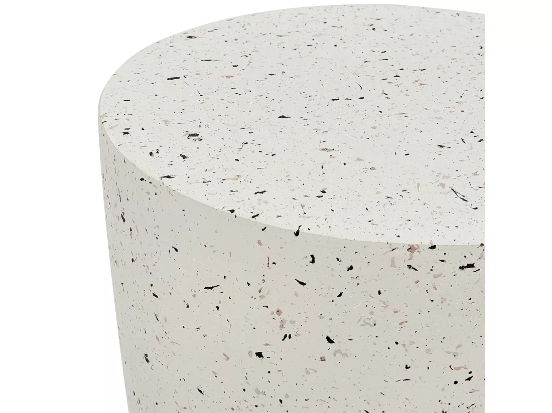 Table d'appoint blanc cassé effet terrazzo EDOLO