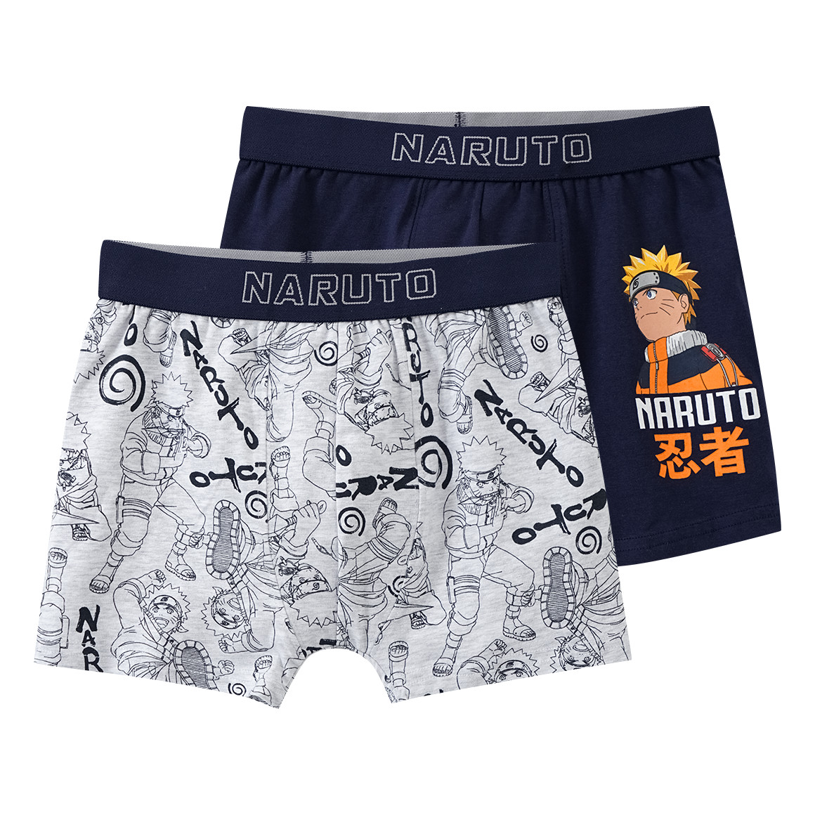 Yigga 2 Naruto Boxer im Set dunkelblau / hellgrau