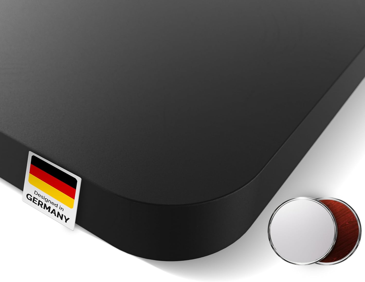 Tischplatte - 2,5 cm Extra-Dicke Schwarze Schreibtischplatte 180x80 cm, Ideale Holzplatte für den Höhenverstellbaren Schreibtisch, Esstisch und Mehr, Langlebige Arbeitsplatte