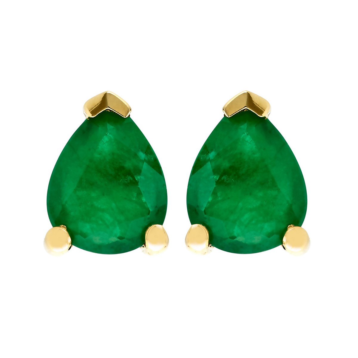 Boucles d'oreilles Brillaxis émeraude poire 5x4