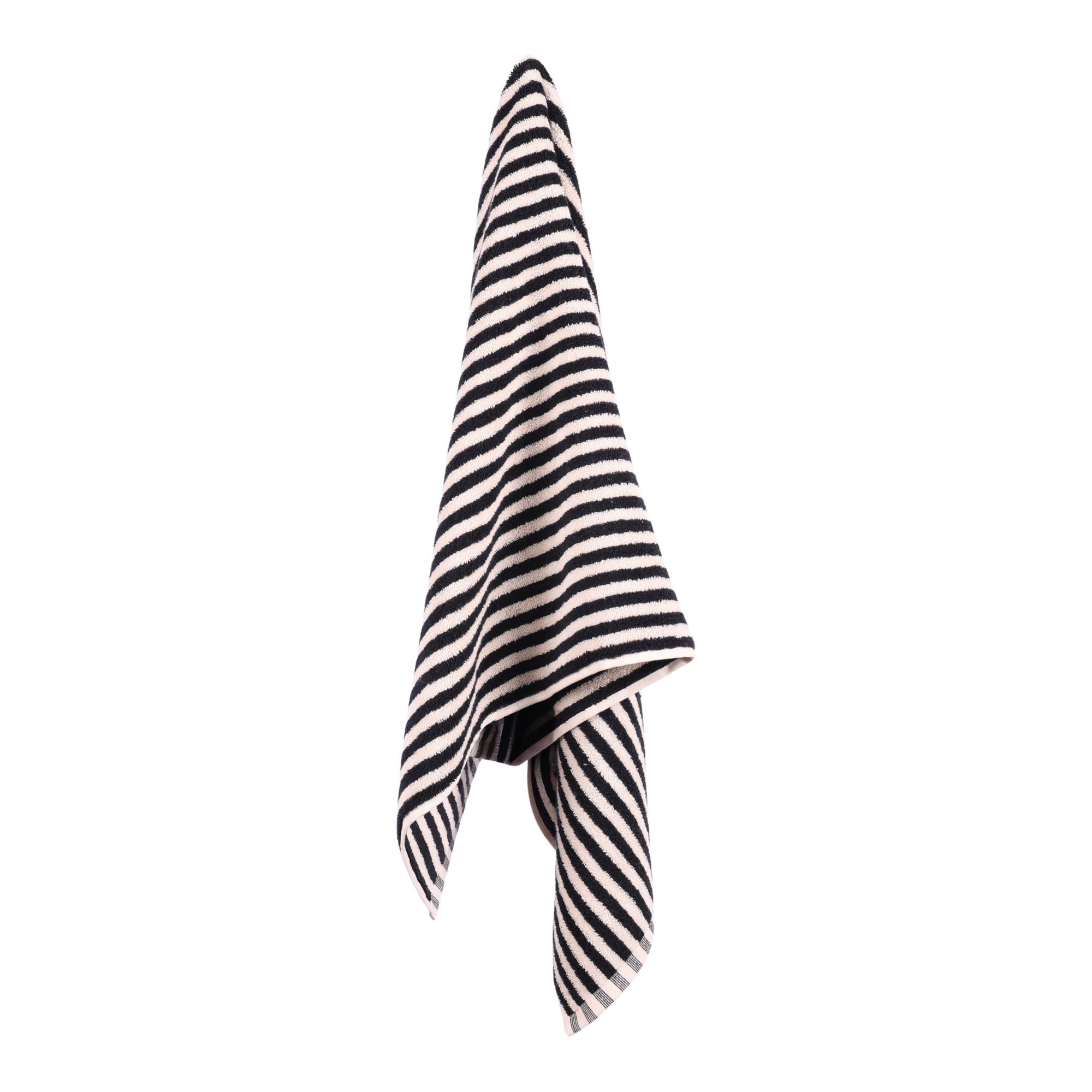 Handdoek Kate black off white 50x100 cm