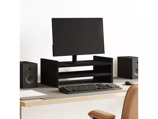 Support de moniteur noir 50x27x20 cm bois d'ingénierie