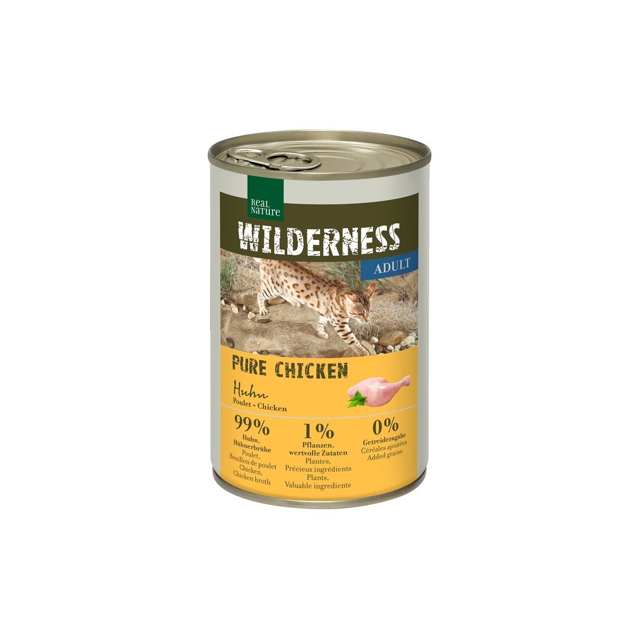 REAL NATURE WILDERNESS Nassfutter Katze, Adult Pure Chicken 6x400 g