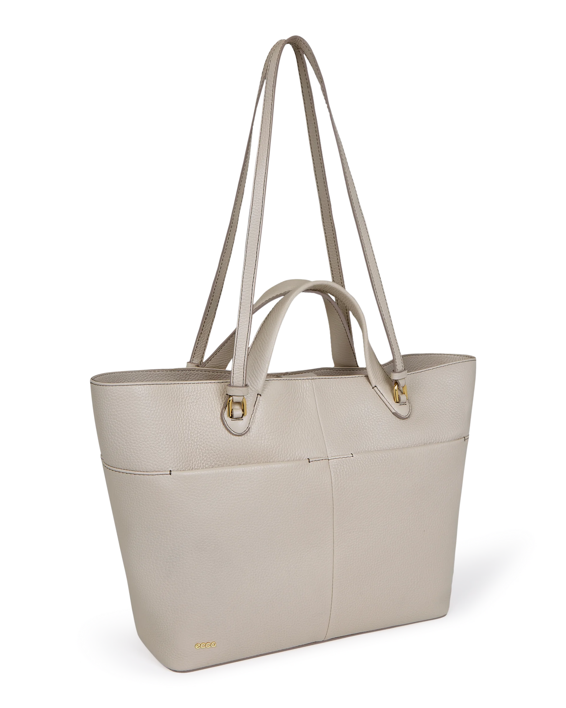 ECCO Tote Shopper aus Leder Beige 28X44X14,5 cm