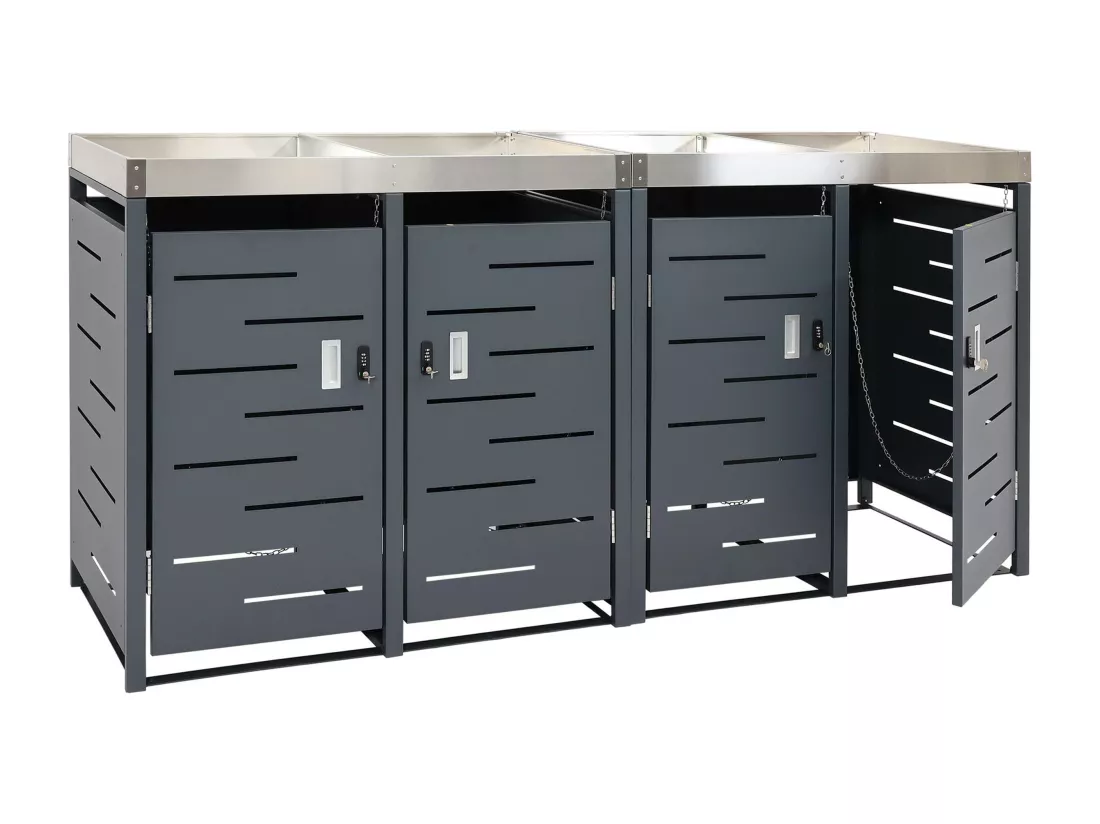 Cache-poubelle pour 4 poubelles MCW-H40b