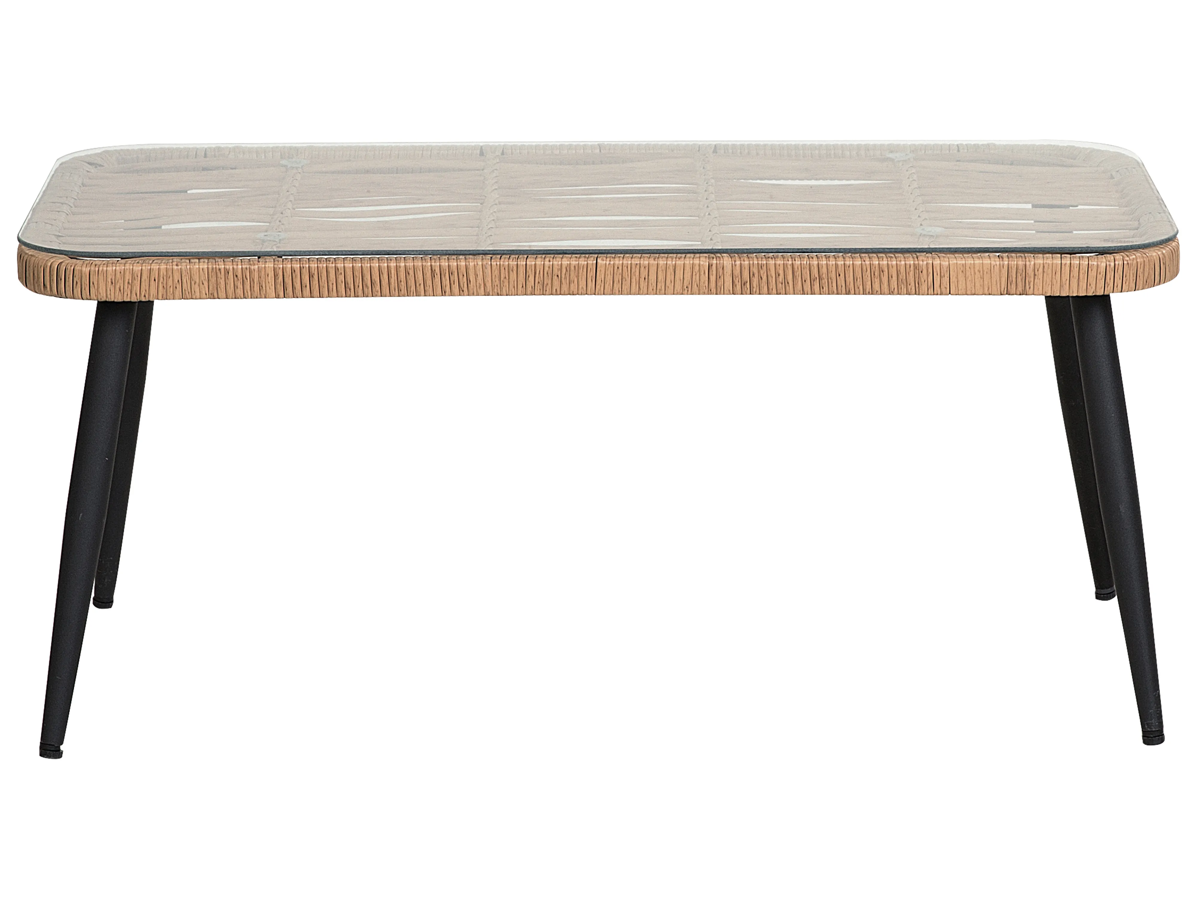 Loungeset met tafel 4-zits CORINTH II PE rotan Natuurlijk
