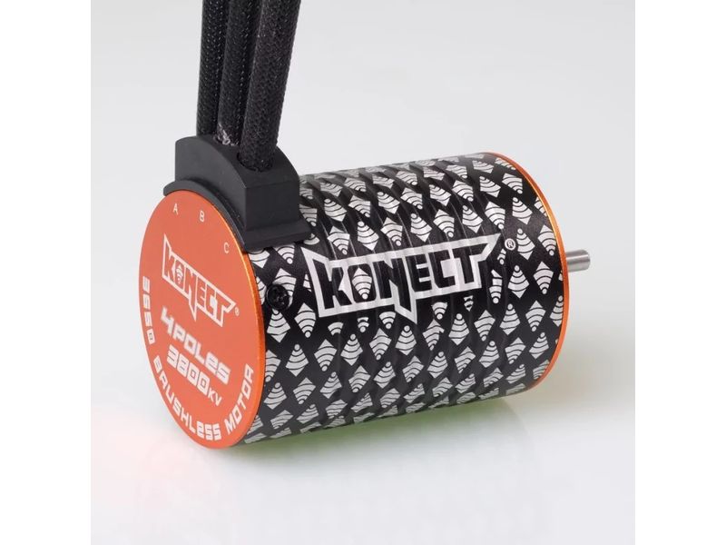 Konect Brushless-Antriebsset 3800Kv 60Amp WP Motor 4P 3650S Für den bürstenlosen Umbau jeder Art von RC-Car im Massstab 1:10 in einen Zwei- oder Allradantrieb