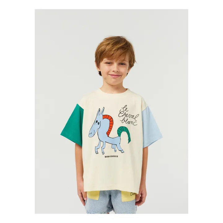 Bobo Choses Exclusivité Bobo Choses x Smallable - T-Shirt Bicolore Cheval | Ecru