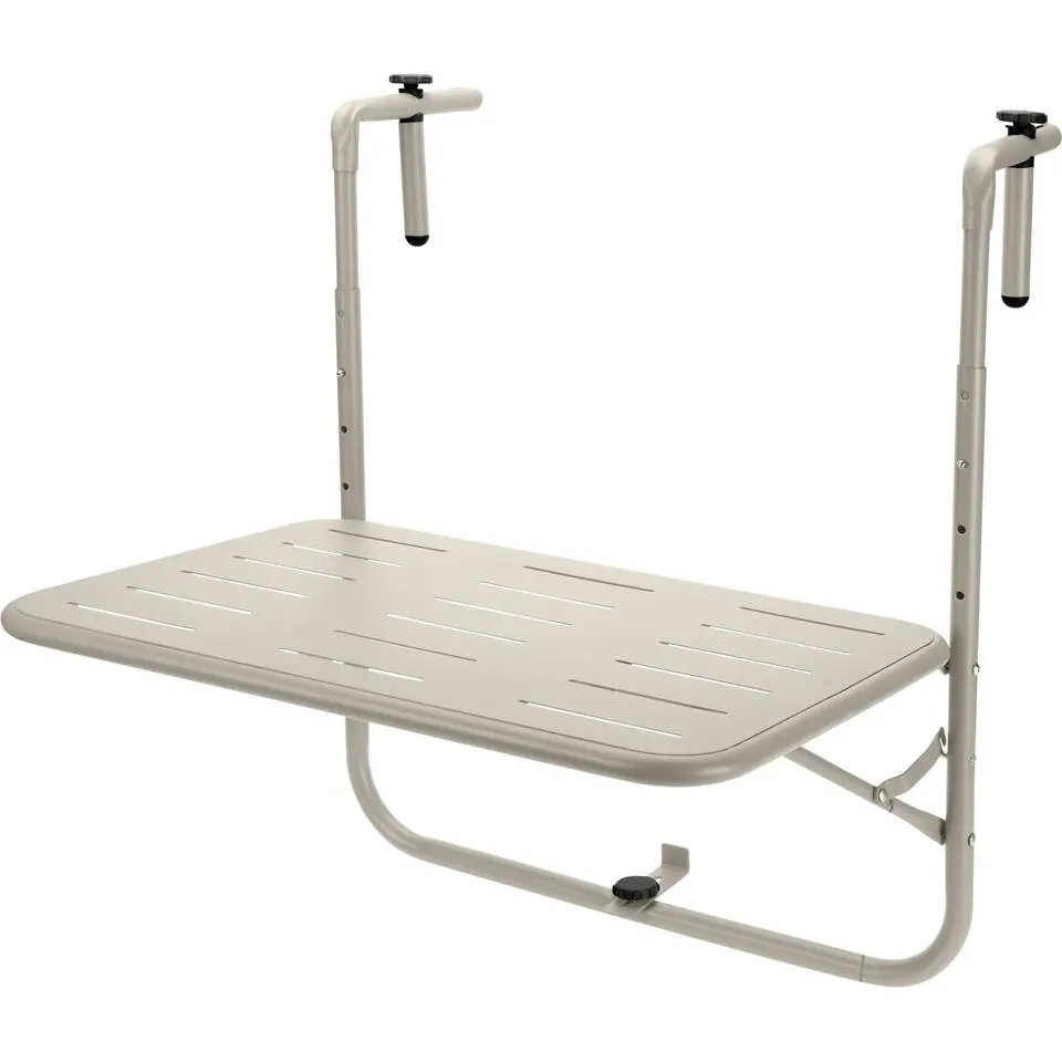 Pro Garden Balkon tafel - metaal - mat beige - 60 x 43 cm