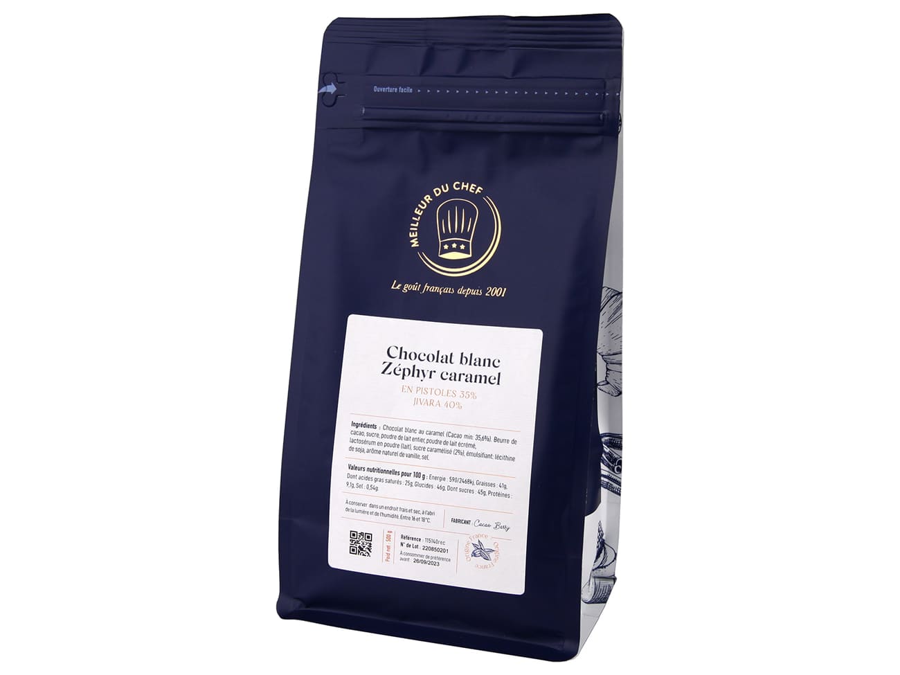 Chocolat Zéphyr caramel 35% - 500 g - Cacao Barry