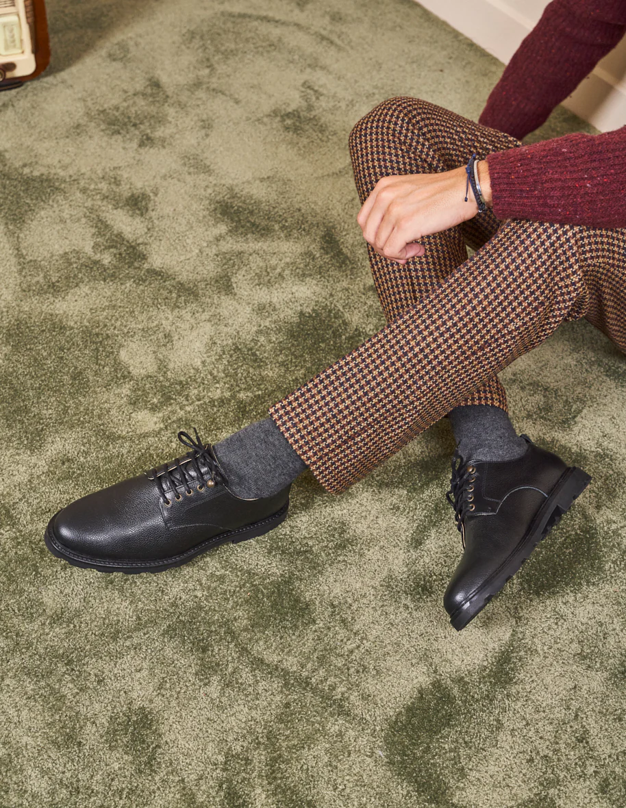 Derbies Simon - Cuir grainé noir
