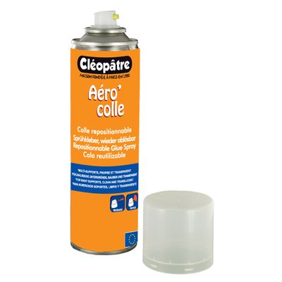 Cléopâtre Aéro'colle - Bombe de colle aérosol - 250 ml - Repositionnable