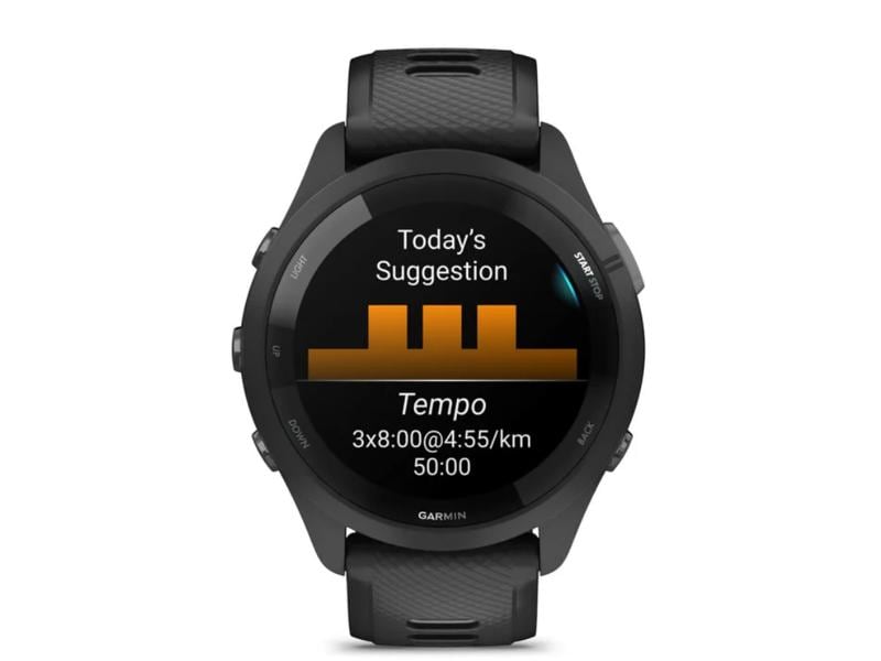 GARMIN Sportuhr Forerunner 265 Music Schwarz Smarte Laufuhr