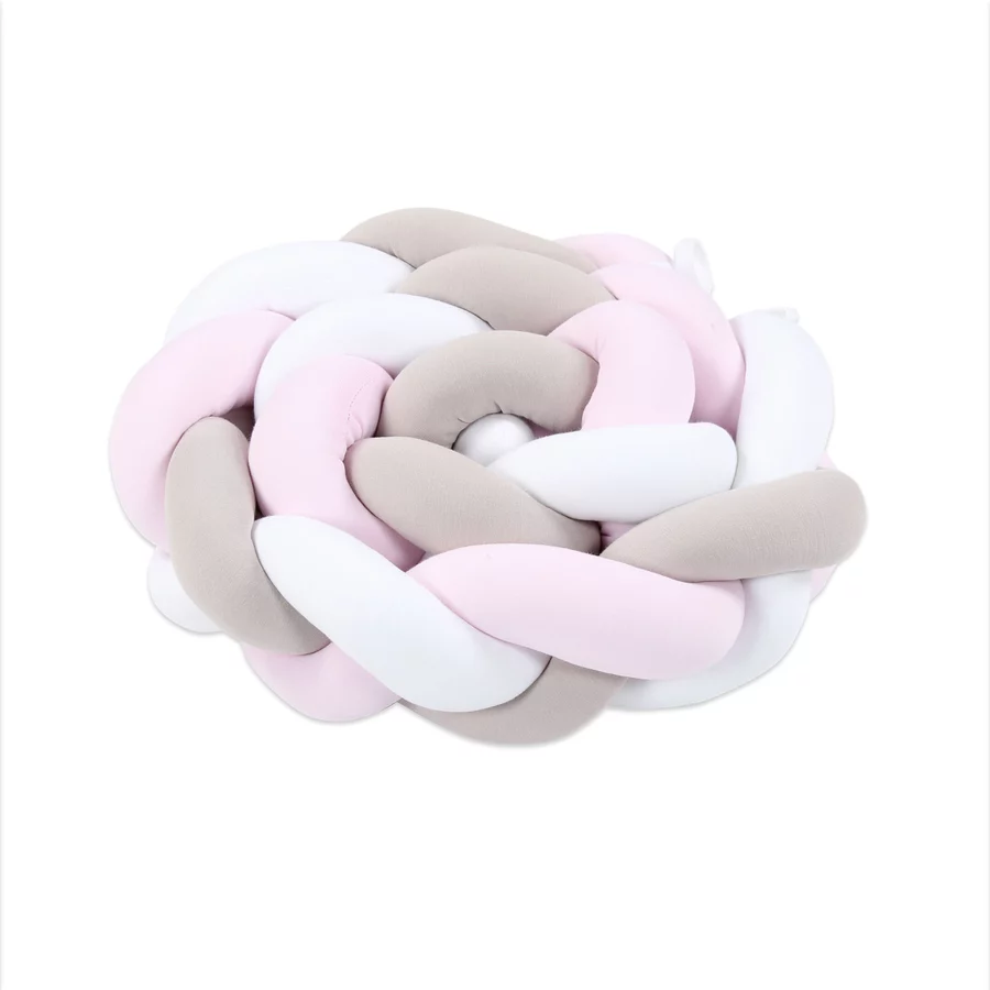 babybay® Nestchenschlange geflochten weißbeigerosa