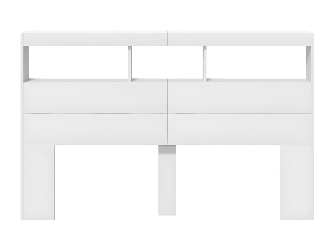Armoire tête de lit avec LED blanc 160x17x102 cm