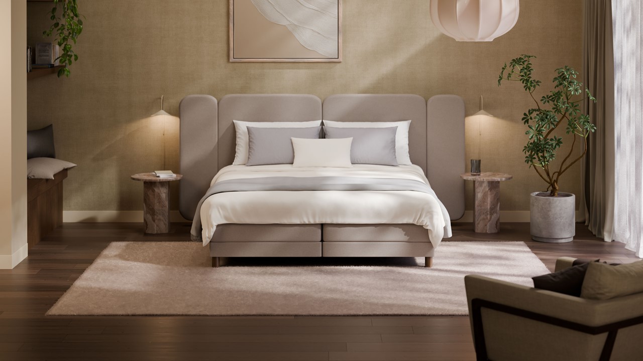 Elektrische boxspring Ridge met Kårlsson Excellence matras - Warm wool beige