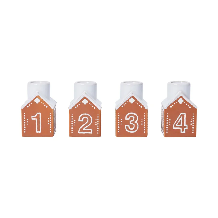 Kähler Design - Gingerbread Adventskerzenständer, braun (4er Set)
