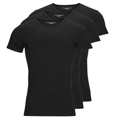 Tommy Hilfiger - STRETCH CN SS TEE 3PACK X3 - Noir / Noir / Noir