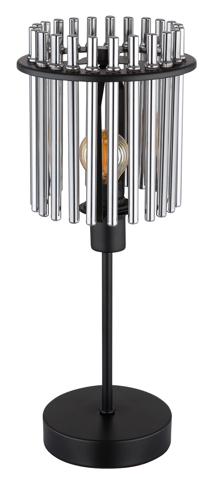 GLOBO Retrofit Tischlampe GORLEY 37 cm schwarz /rauchfarbig