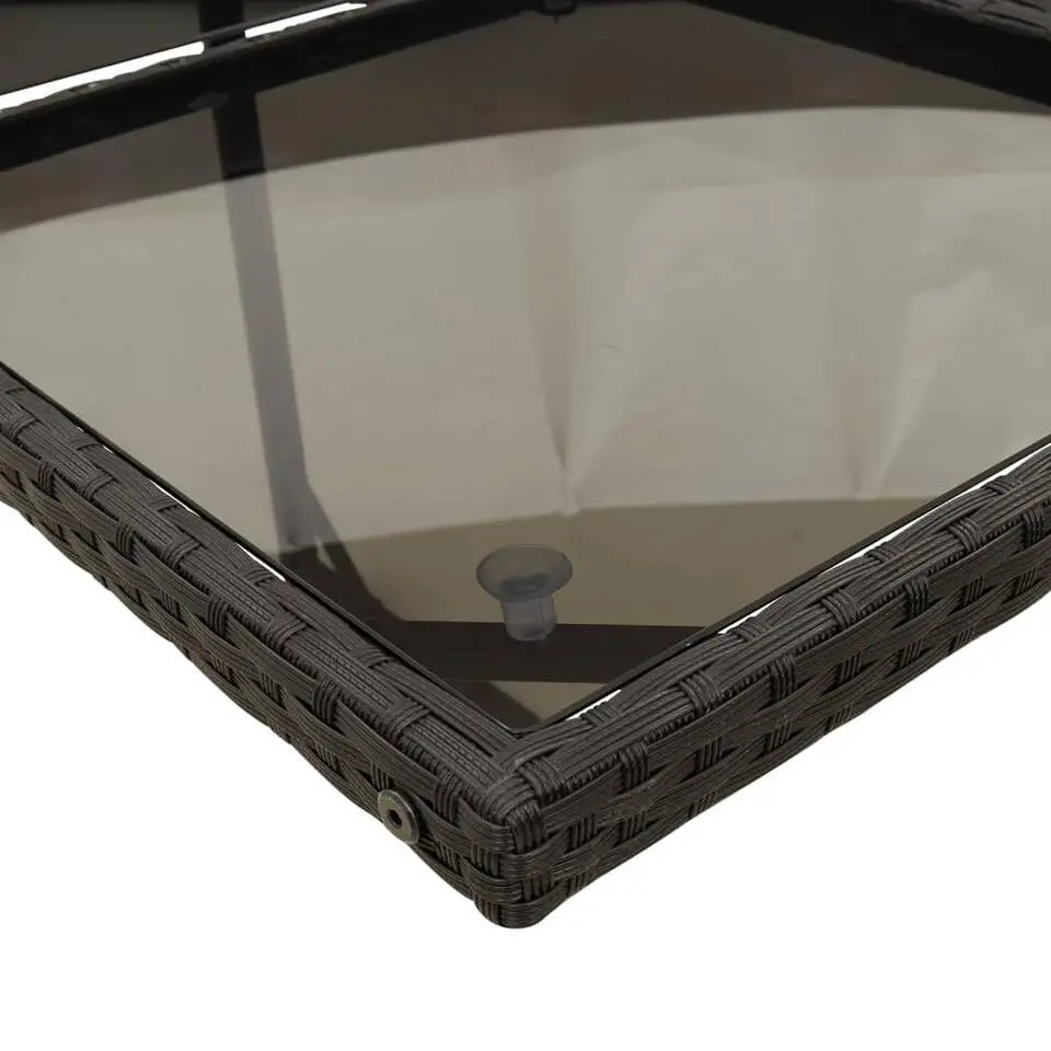 vidaXL - 4-zits Tuinset wit kussens - Zwart - Poly rattan en staal - 110x106 cm