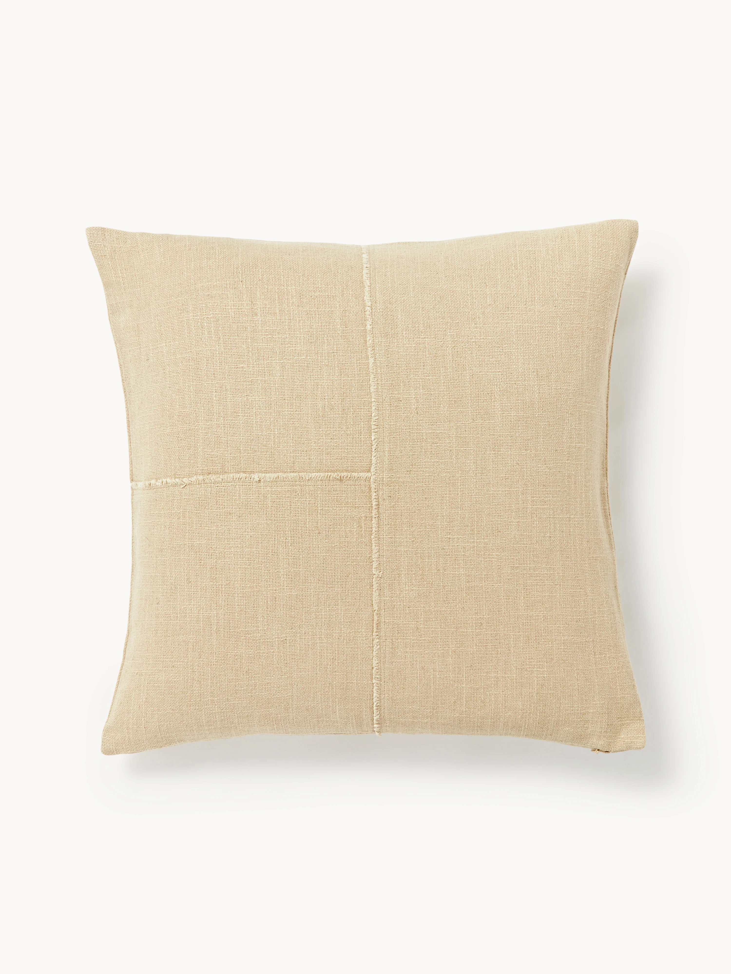 Katoenen kussenhoes Terre met decoratieve naad