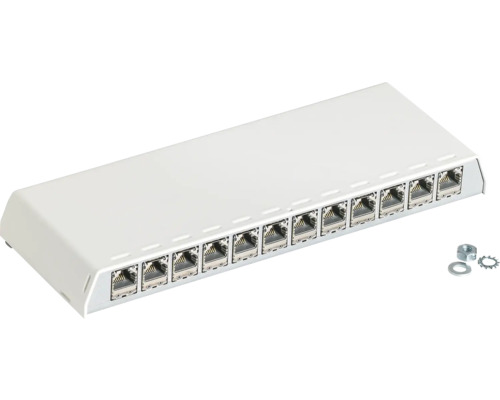 Rutenbeck patchpaneel patchveld 10 Gigabit 12 poorten CAT.6a zuiver wit