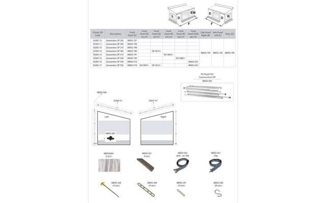 Fiamma Kit Front für Privacy C Store / ZIP 550 Fiamma Artikelnummer 98660-019