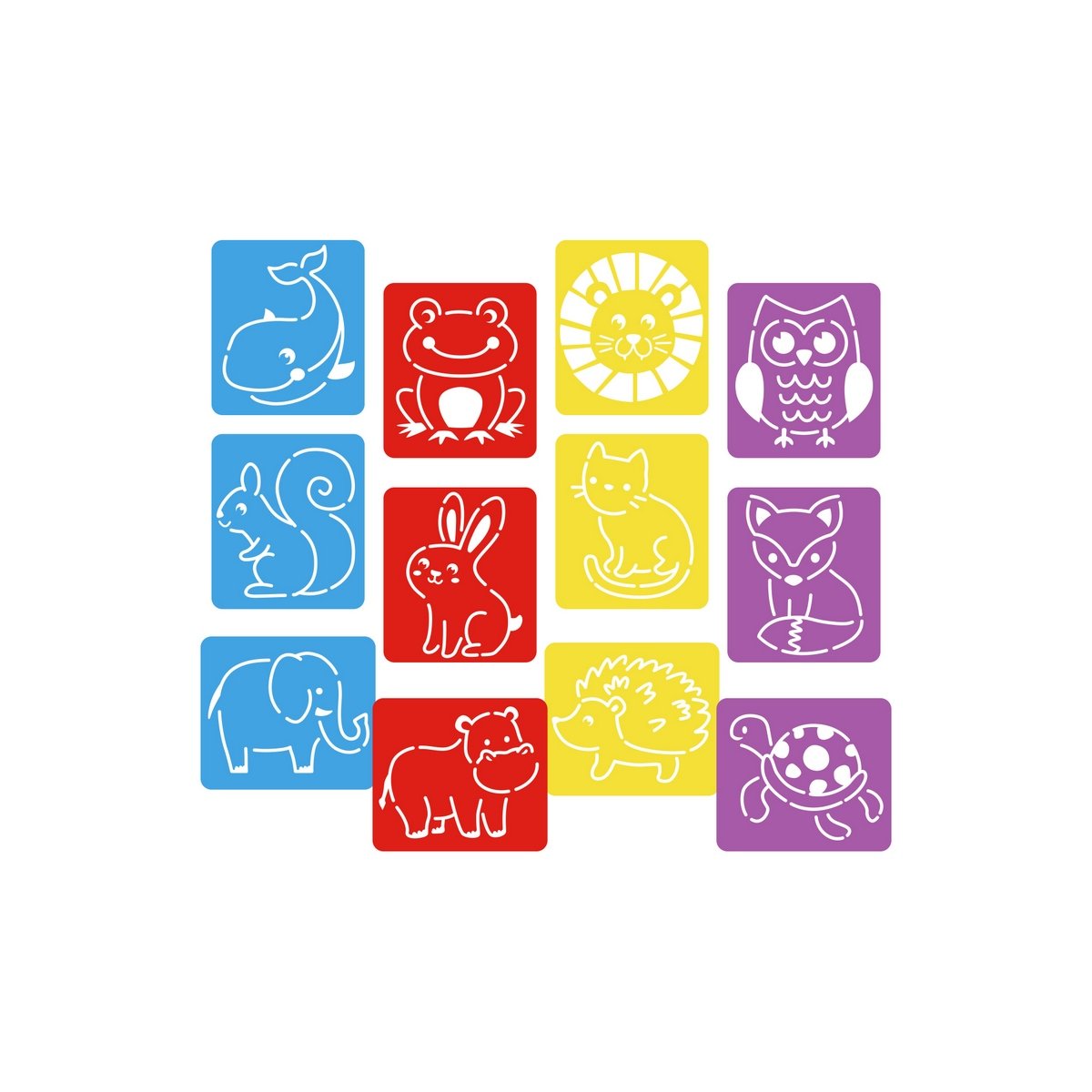 Kit de 12 pochoirs Mes animaux