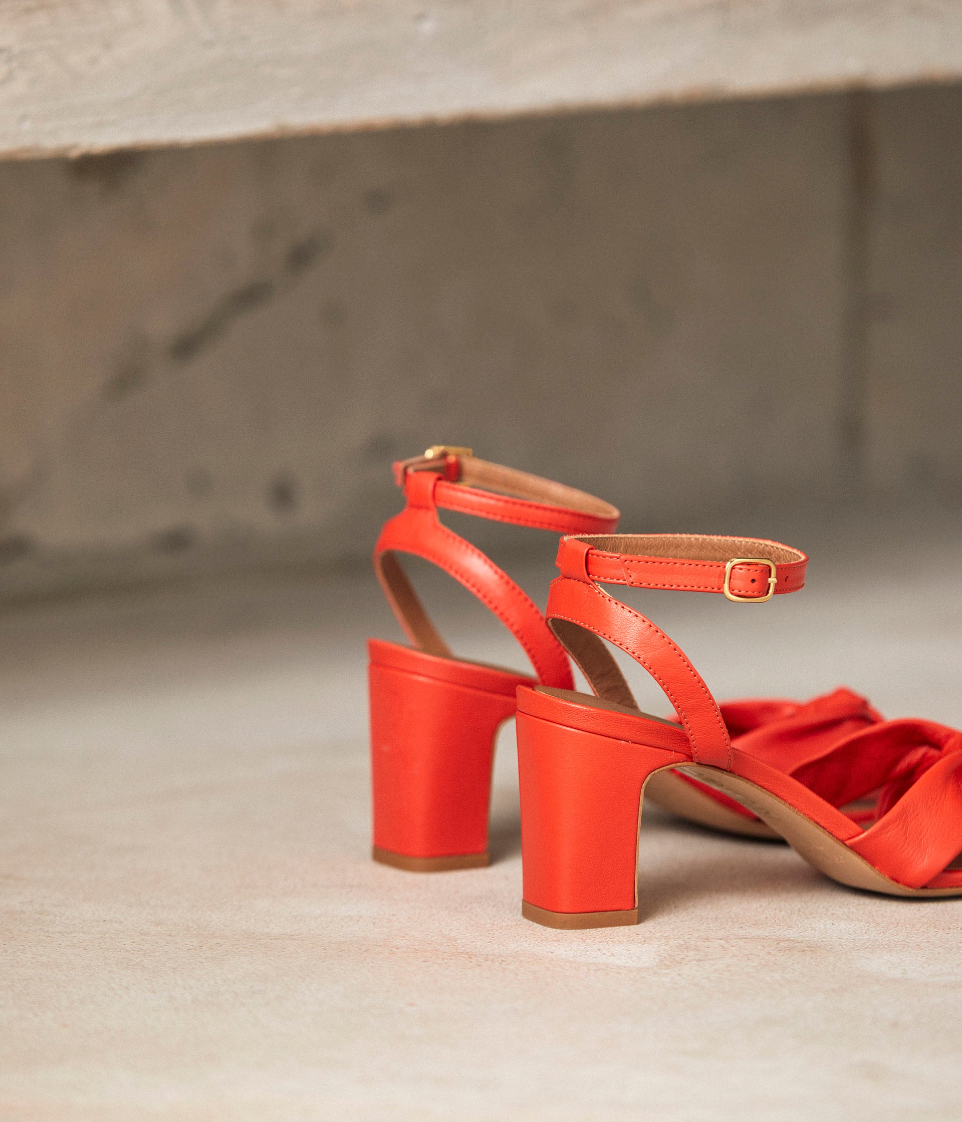Sandales cuir orange Ivana