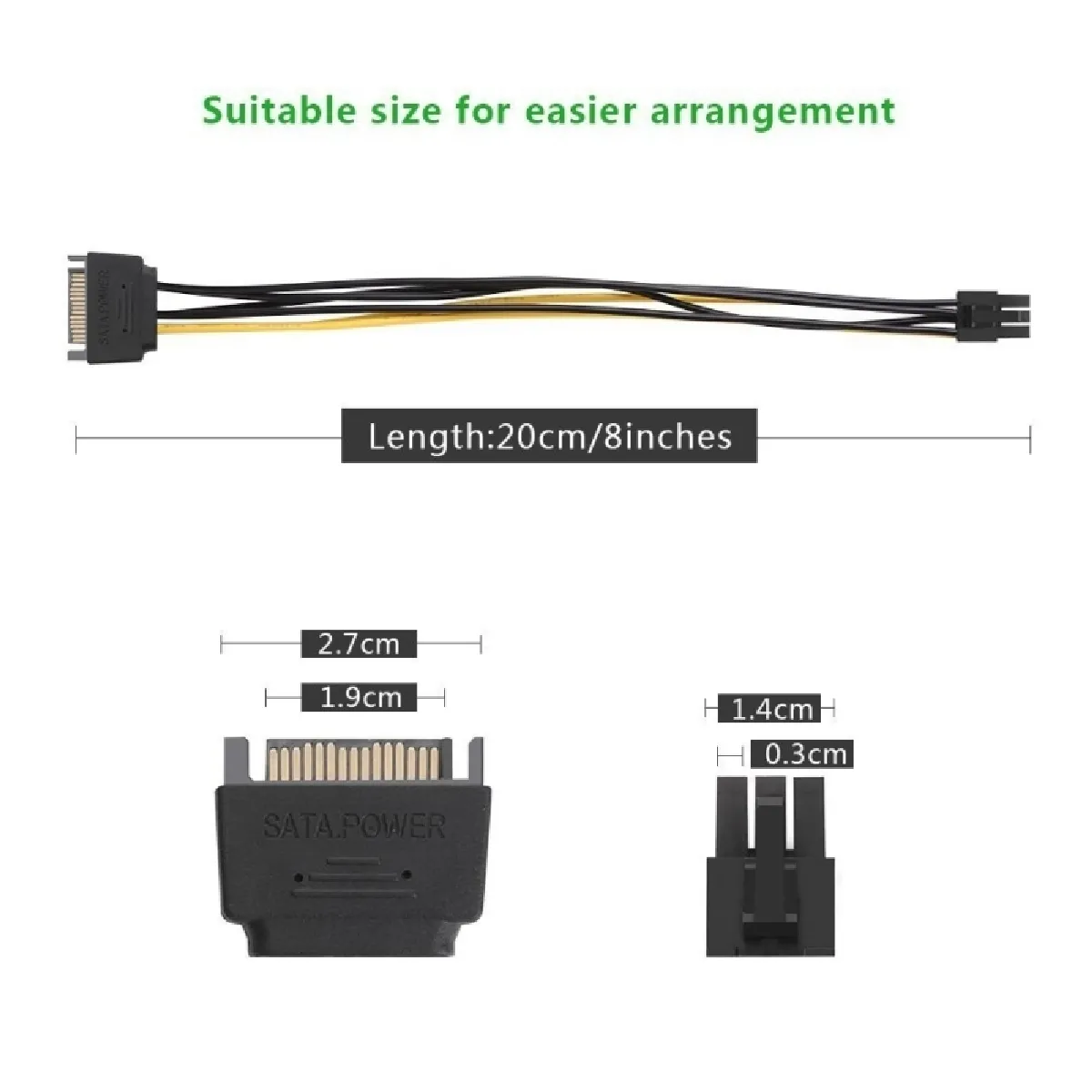 Wewoo Câble SATA 15 broches à 6 PCI Express