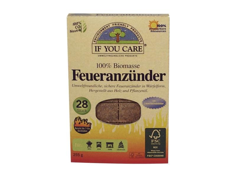 if you care Grillanzünder 28 Stück Feueranzünder zum raschen Anzünden von Holz und Holzkohle