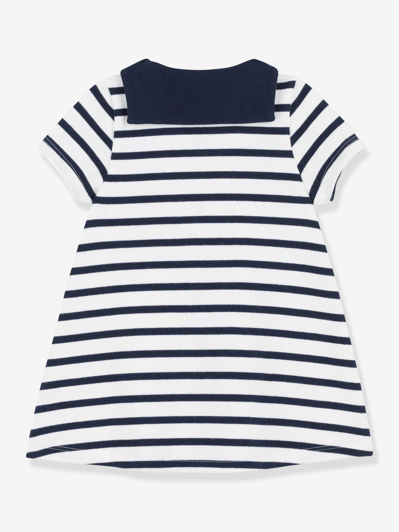 Vestido branco de mangas curtas PETIT BATEAU