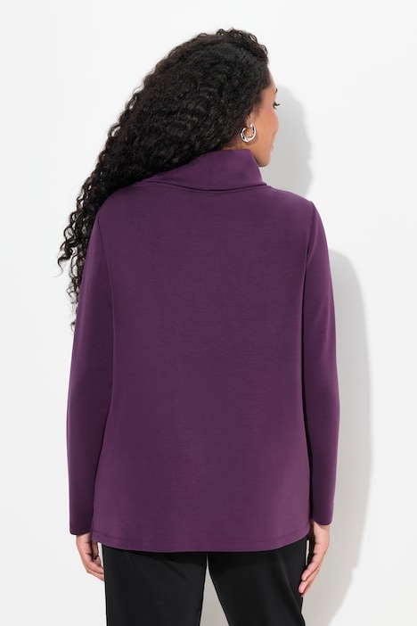 Sweatshirt, Ziersteintaschen, Boxy, Stehkragen, Langarm