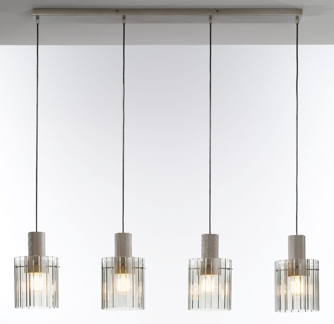 casaNOVA Retrofit Balkenpendel RONJA 4-flg silberfarbig /Rauchglas