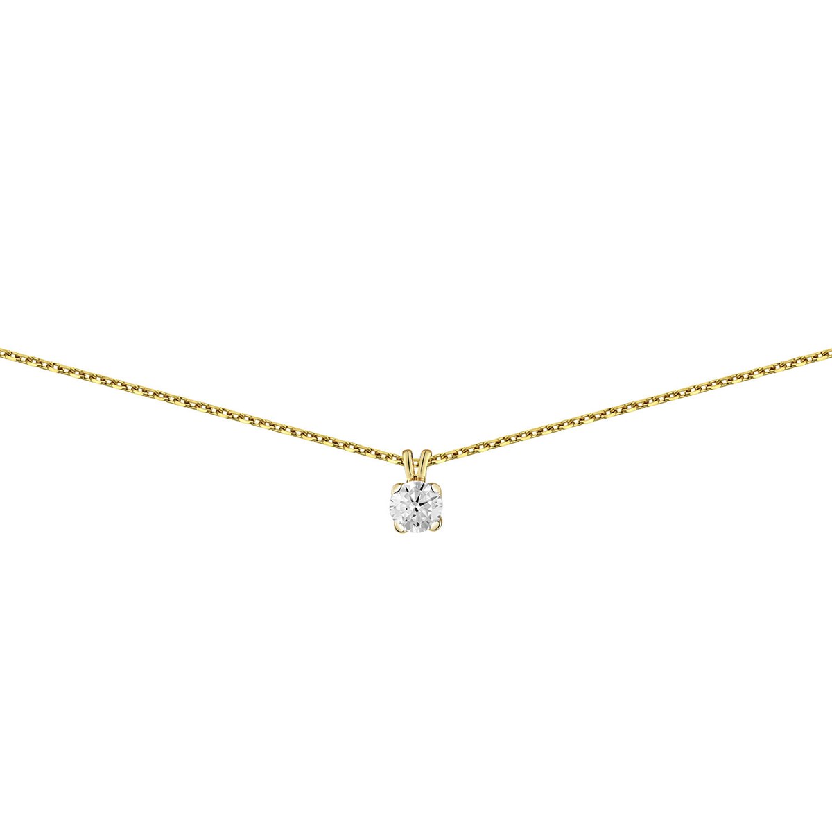 Collier solitaire diamant Brillaxis or 18 carats0.30 ct