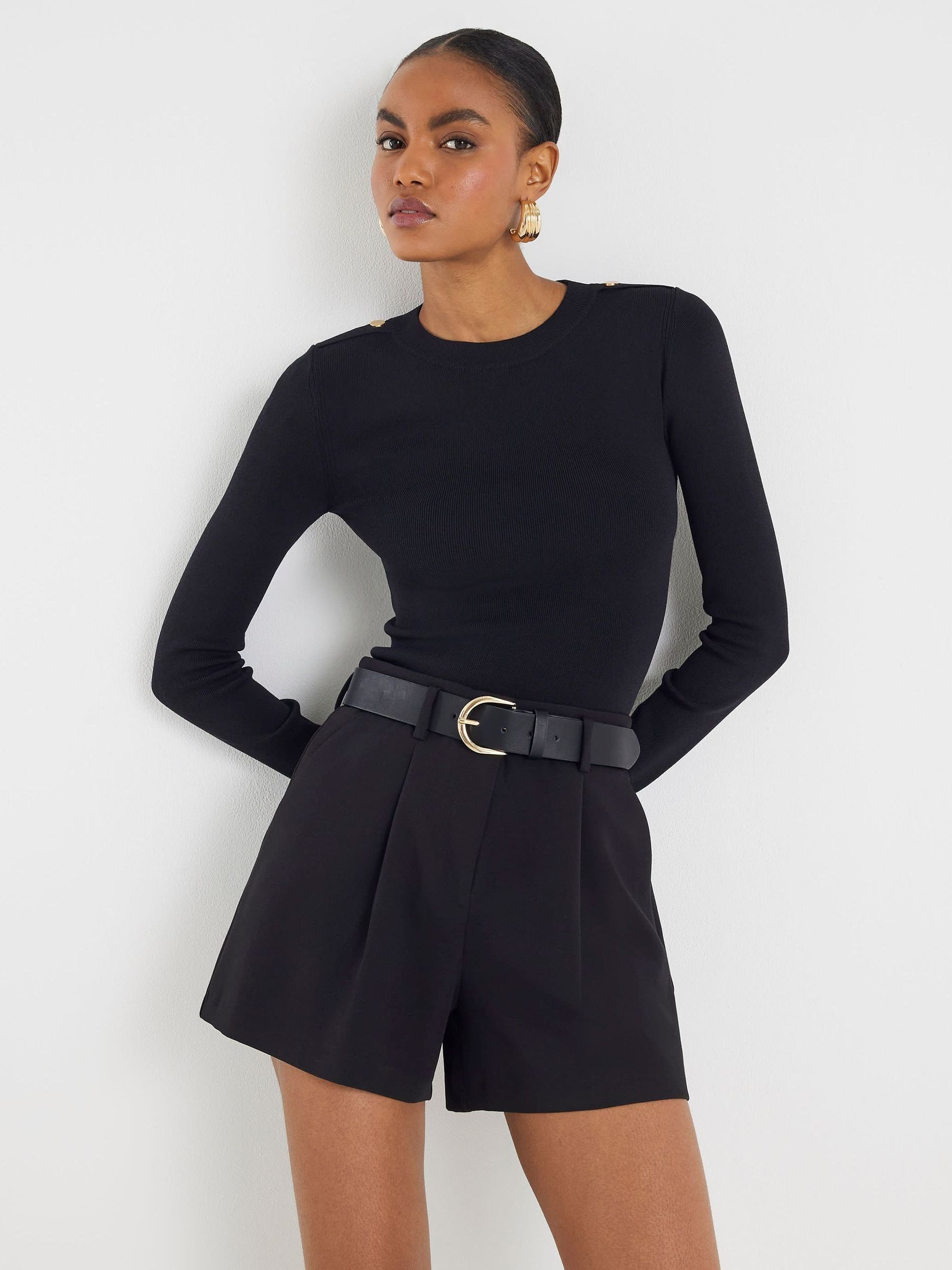 River Island Structured Belted Shorts