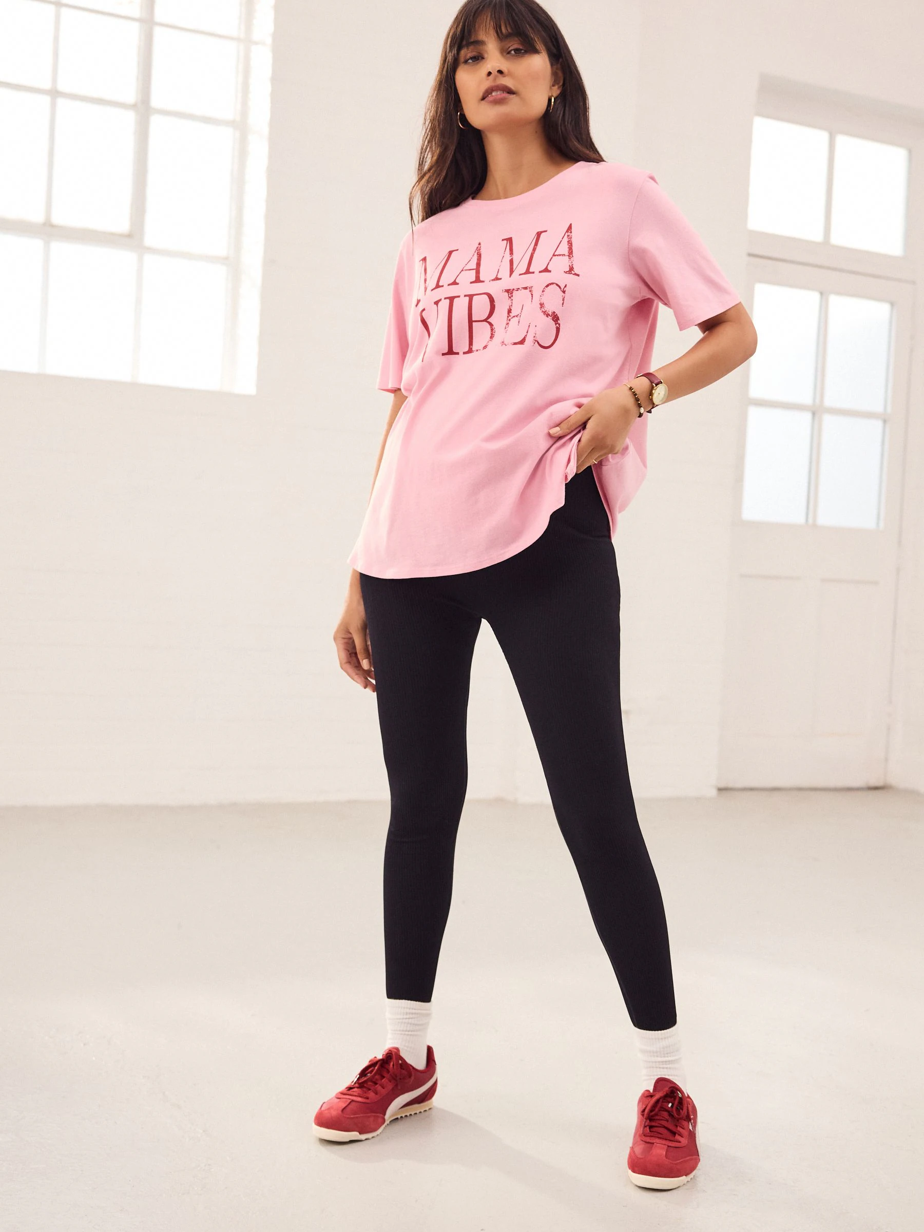 Zwart - Maternity Ribbed Seamless Leggings