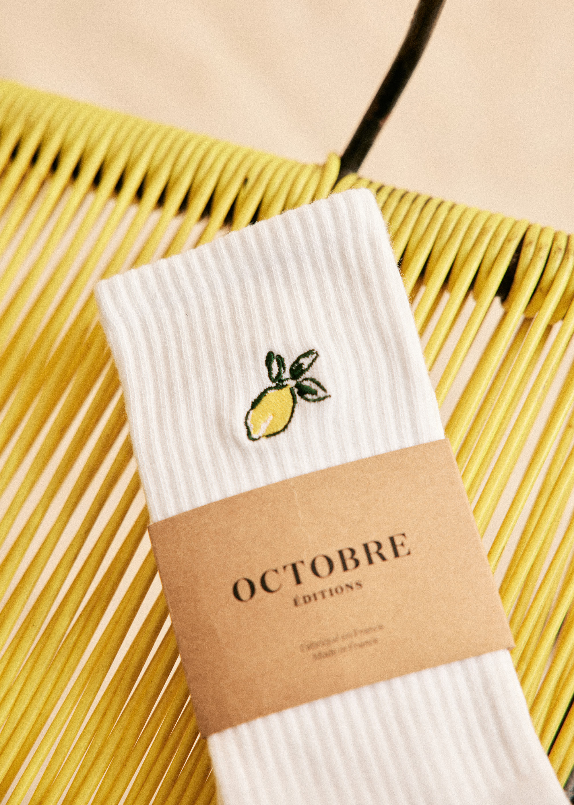 Chaussettes Citron - Blanc - LES COMPOSANTES/DÉCOUVRIR 5906632