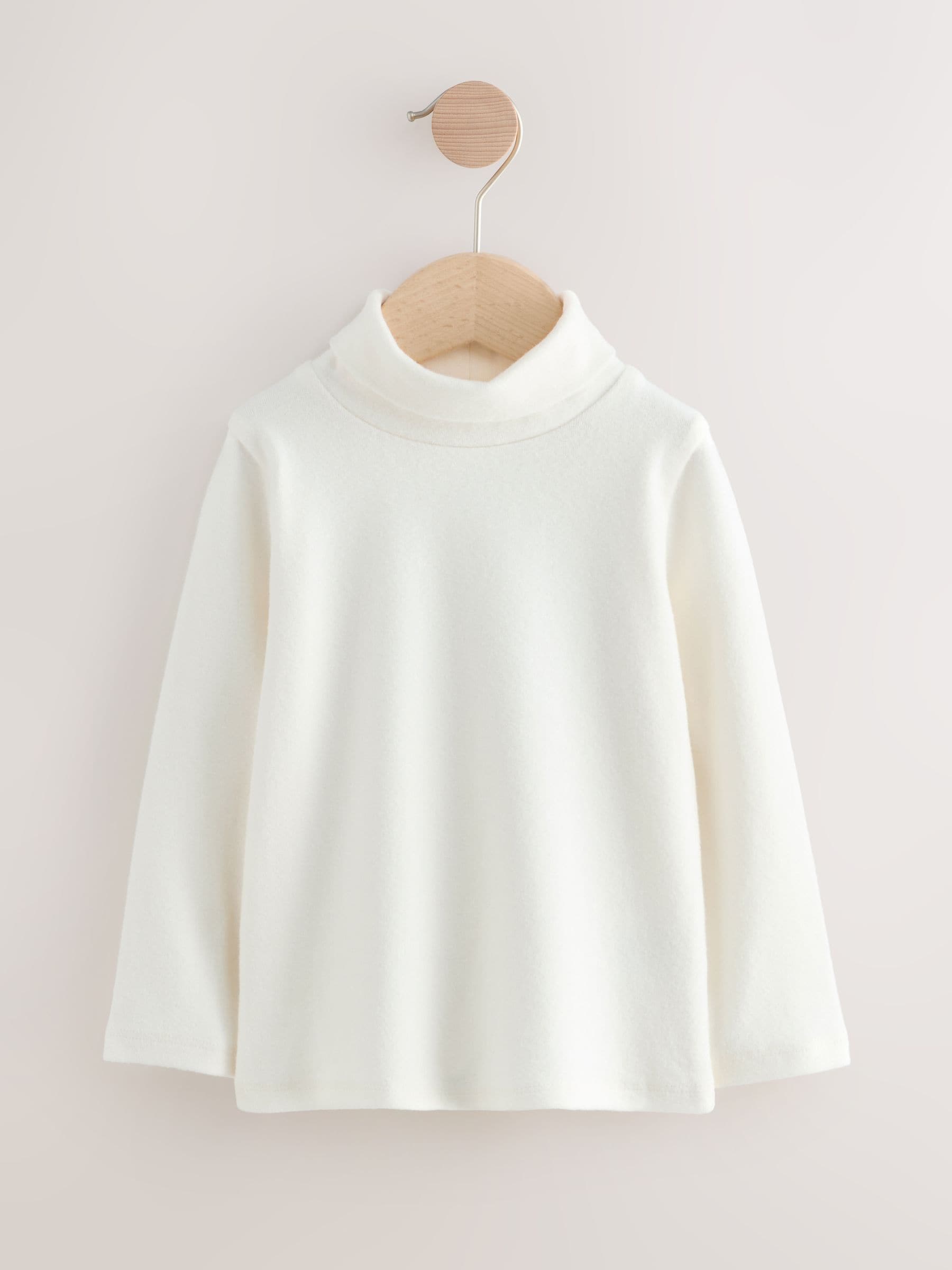 Roze/crème - Set van 3 tops met rolkraag (3mnd-7jr)