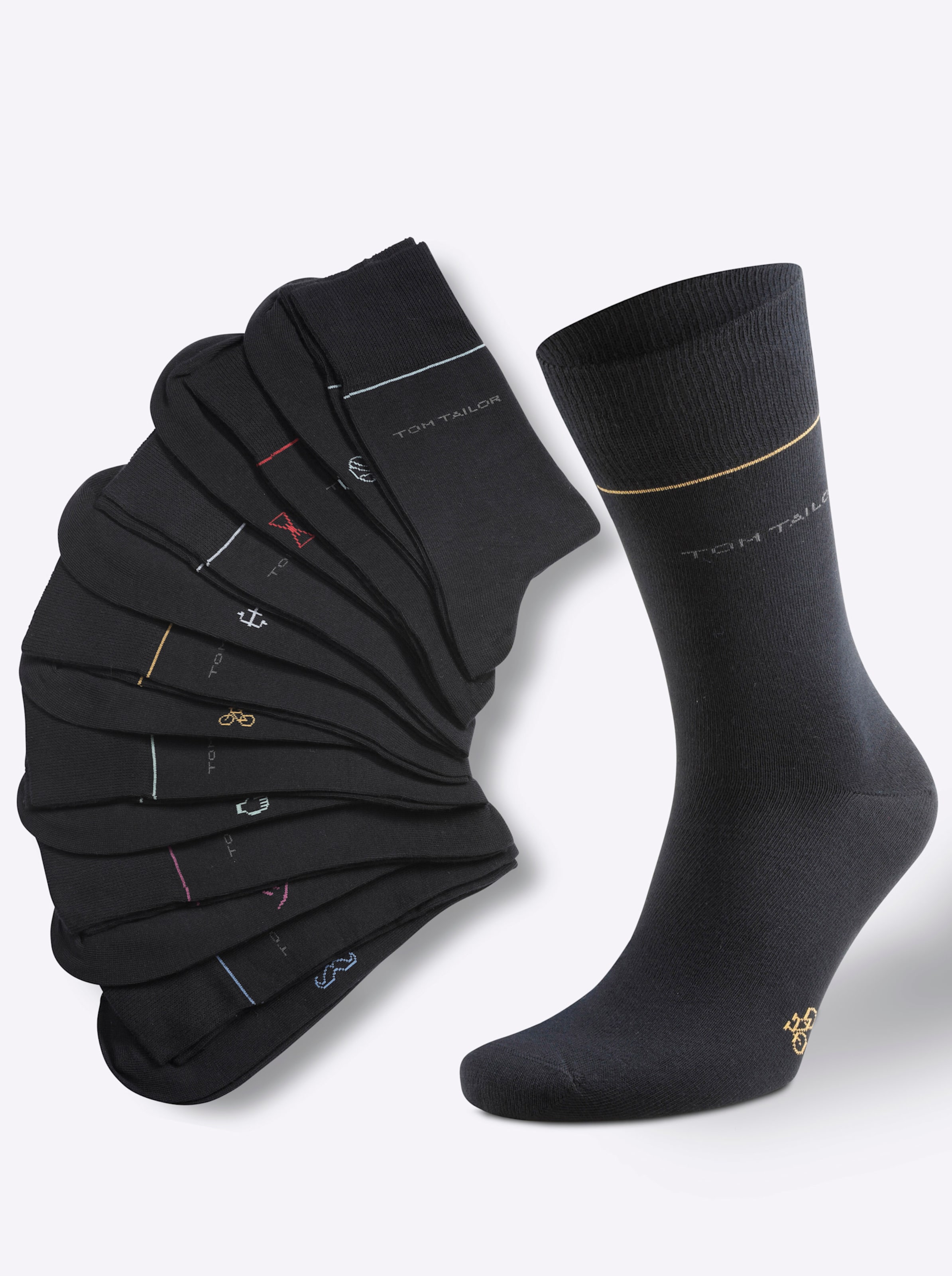 TOM TAILOR Herren-Socken in schwarz-sortiert