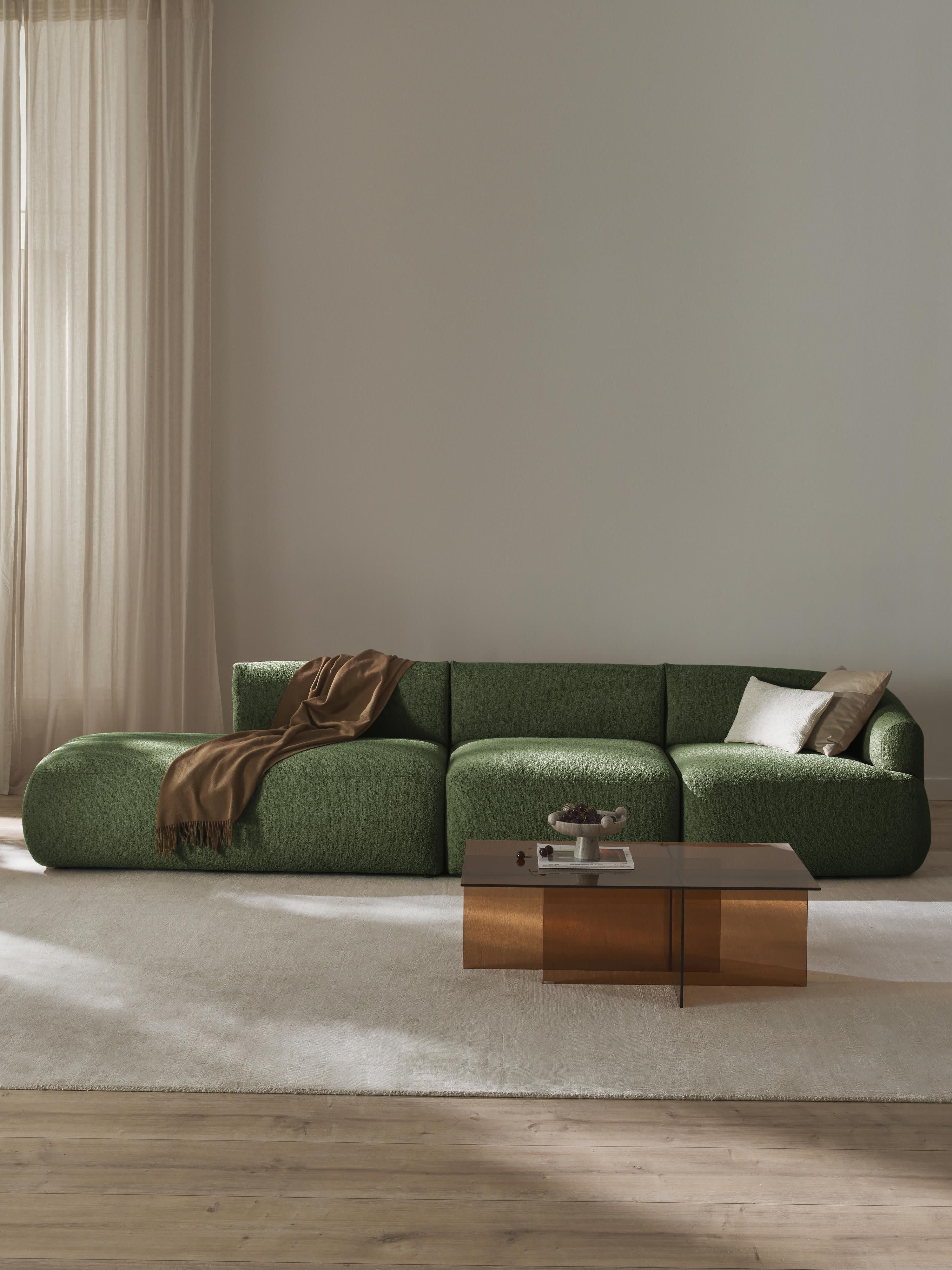 Modulaire XL chaise longue Sofia van bouclé stof